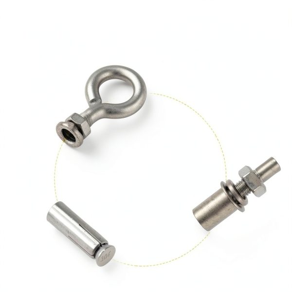 Concrete Wall Anchor Eyebolt Aifeier ET M8 304 Stainless Steel 4‑Pack-3