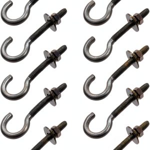 Wealrit 10 Set Round Hook Eyelet Bolt M5 Stainless Steel Heavy Duty-0