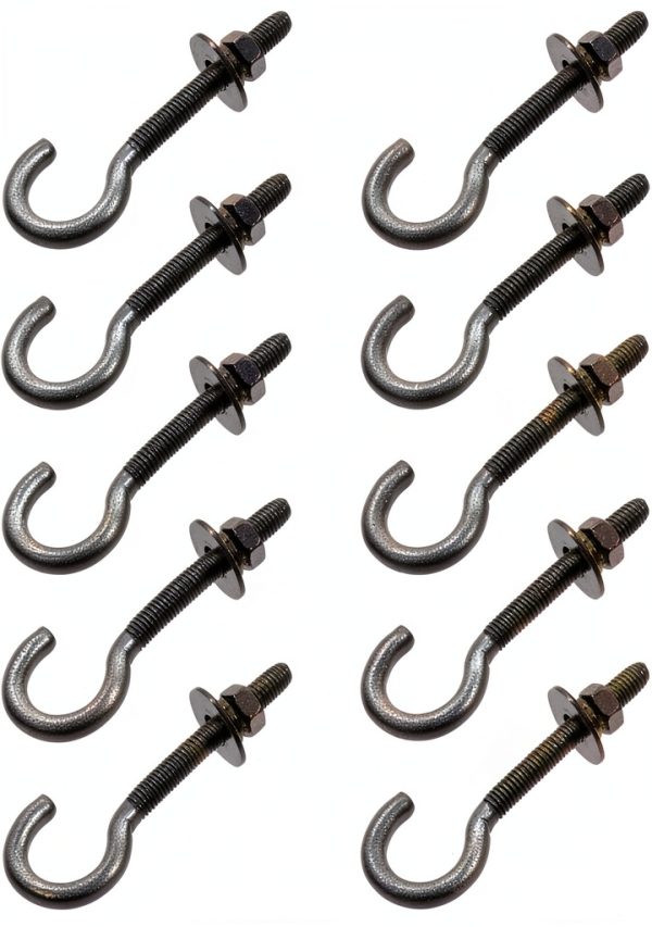 Wealrit 10 Set Round Hook Eyelet Bolt M5 Stainless Steel Heavy Duty-0
