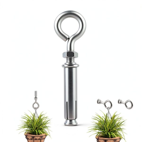 Concrete Wall Anchor Eyebolt Aifeier ET M8 304 Stainless Steel 4‑Pack-4