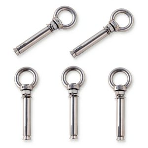 Shoulder Eye Bolts, Heavy Duty Eyebolts 304 Stainless Steel Wall Concrete Anchors Screw Expansion Bolts with Nuts Eye Hooks Fastener for Ceiling Concrete Masonry-0