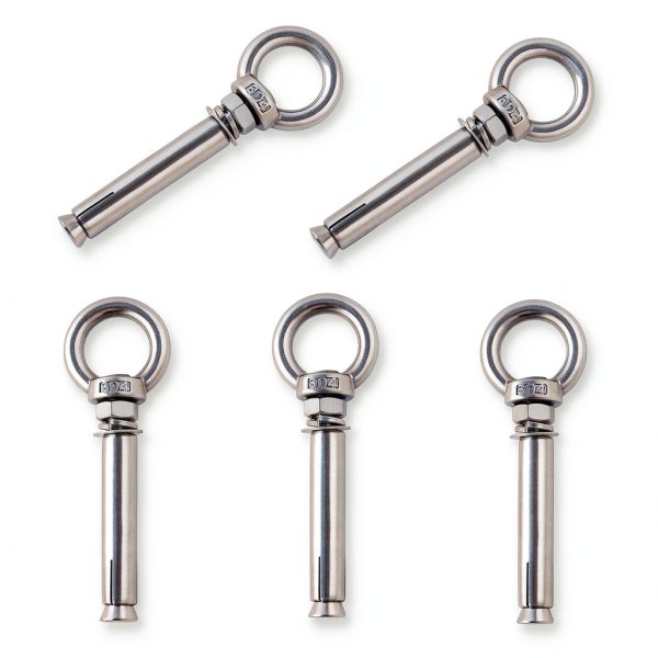 Shoulder Eye Bolts, Heavy Duty Eyebolts 304 Stainless Steel Wall Concrete Anchors Screw Expansion Bolts with Nuts Eye Hooks Fastener for Ceiling Concrete Masonry-0