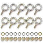 10 Pack M4 Eyebolt with Nut, M4 Screw Eye Bolts with Nuts Stainless Steel Heavy Duty Eye Bolt Male Screw Thread Ring Shoulder Eye Bolts-0