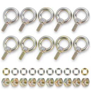 10 Pack M4 Eyebolt with Nut, M4 Screw Eye Bolts with Nuts Stainless Steel Heavy Duty Eye Bolt Male Screw Thread Ring Shoulder Eye Bolts-0