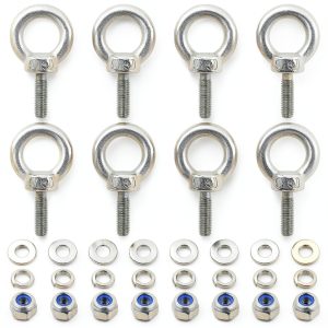 PATIKIL M3 x 9mm Lifting Shoulder Eye Bolt 8pcs Stainless Eyebolt Set-0