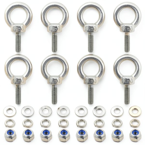 PATIKIL M3 x 9mm Lifting Shoulder Eye Bolt 8pcs Stainless Eyebolt Set-0