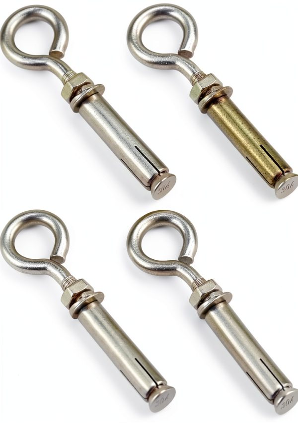 Concrete Wall Anchor Eyebolt Aifeier ET M8 304 Stainless Steel 4‑Pack-0
