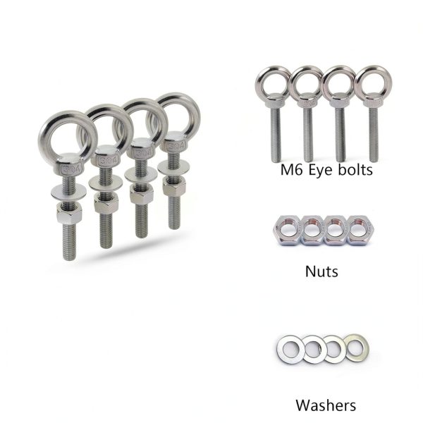 Lifting Shoulder Eye Bolts, Ekunbuy Screw Bolt 304 Stainless Steel Heavy Duty Lifting Ring Threaded Eyebolts with Washers and Nuts for Indoor Outdoor-4