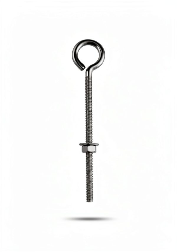 QWORK Eye Bolts, 10 Pack 1/4" x 4" Stainless Steel Long Threaded Eyebolts with Nuts, for Hanging or Securing Cables-5