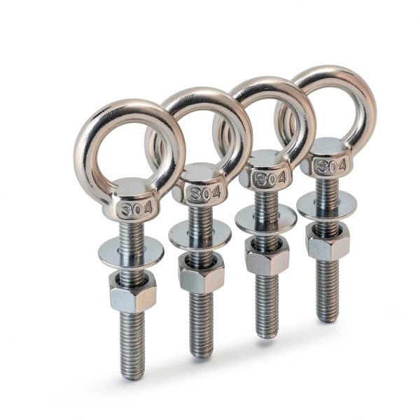 Lifting Shoulder Eye Bolts, Ekunbuy Screw Bolt 304 Stainless Steel Heavy Duty Lifting Ring Threaded Eyebolts with Washers and Nuts for Indoor Outdoor-0
